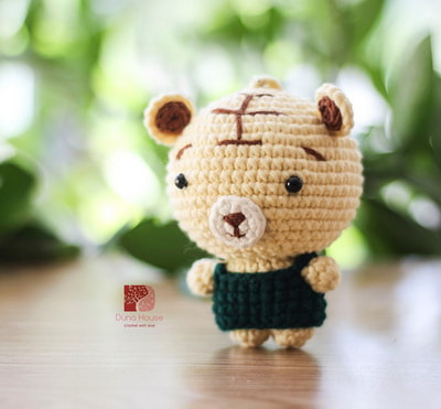 Shop thú len treo chìa khoá, móc khóa, gấu bông nhỏ móc, đan bằng len amigurumi nhồi bông handmade 45