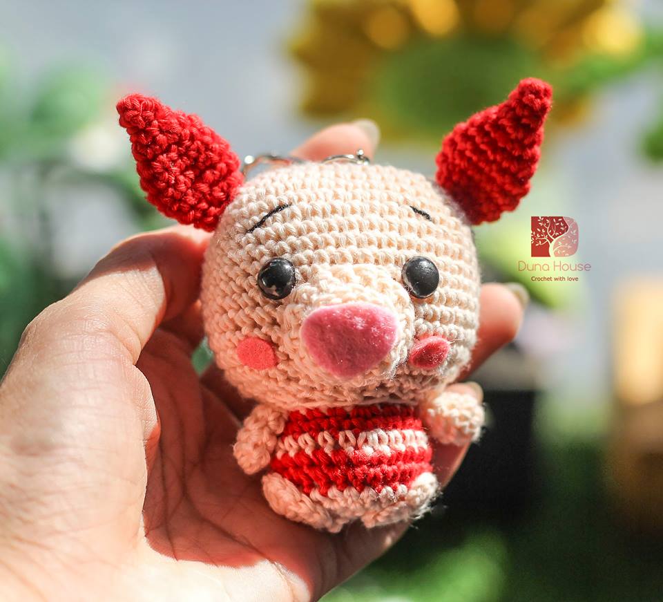 Shop thú len treo chìa khoá, móc khóa, gấu bông nhỏ móc, đan bằng len amigurumi nhồi bông handmade 31