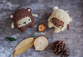 Shop thú len treo chìa khoá, móc khóa, gấu bông nhỏ móc, đan bằng len amigurumi nhồi bông handmade 3