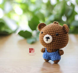 Shop thú len treo chìa khoá, móc khóa, gấu bông nhỏ móc, đan bằng len amigurumi nhồi bông handmade 42