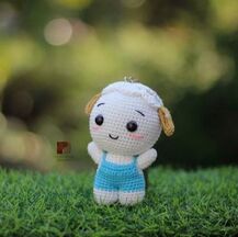 Shop thú len treo chìa khoá, móc khóa, gấu bông nhỏ móc, đan bằng len amigurumi nhồi bông handmade 48