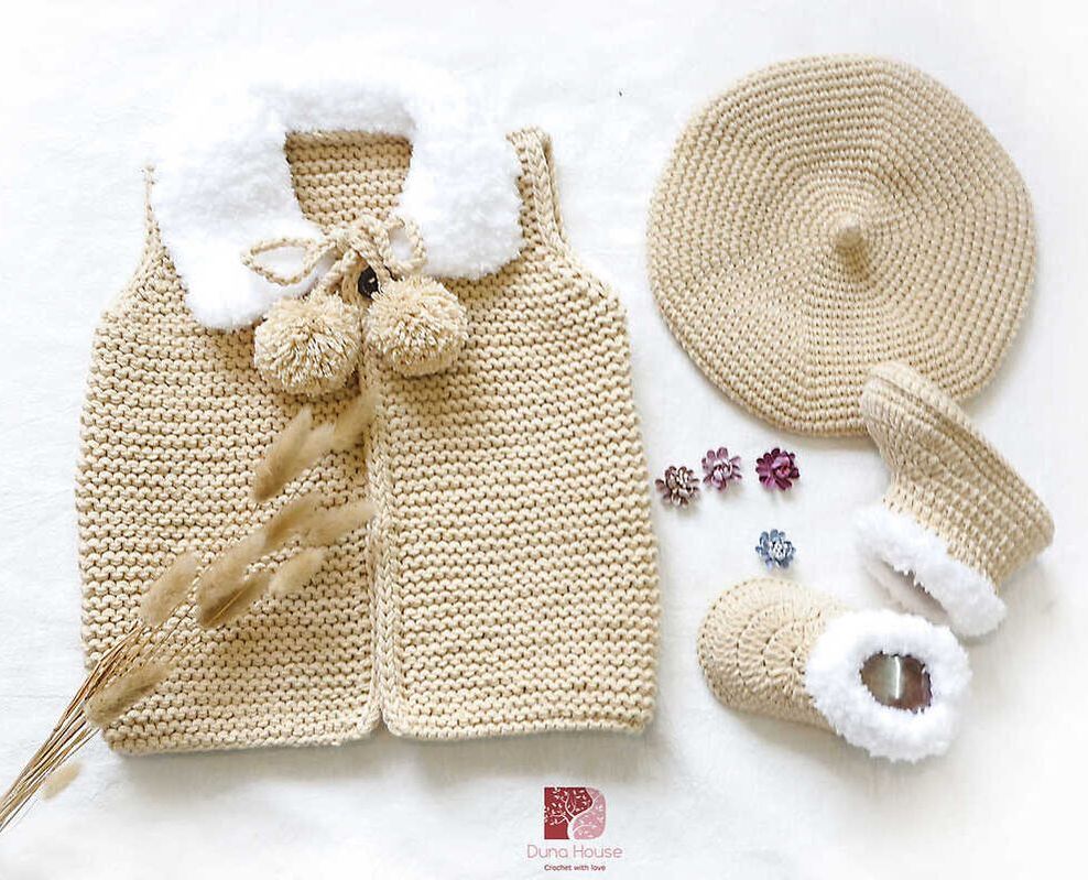 Bán mũ len, giày len, áo len, váy len handmade móc cho bé trai, bé gái, trẻ sơ sinh đẹp giá rẻ 104